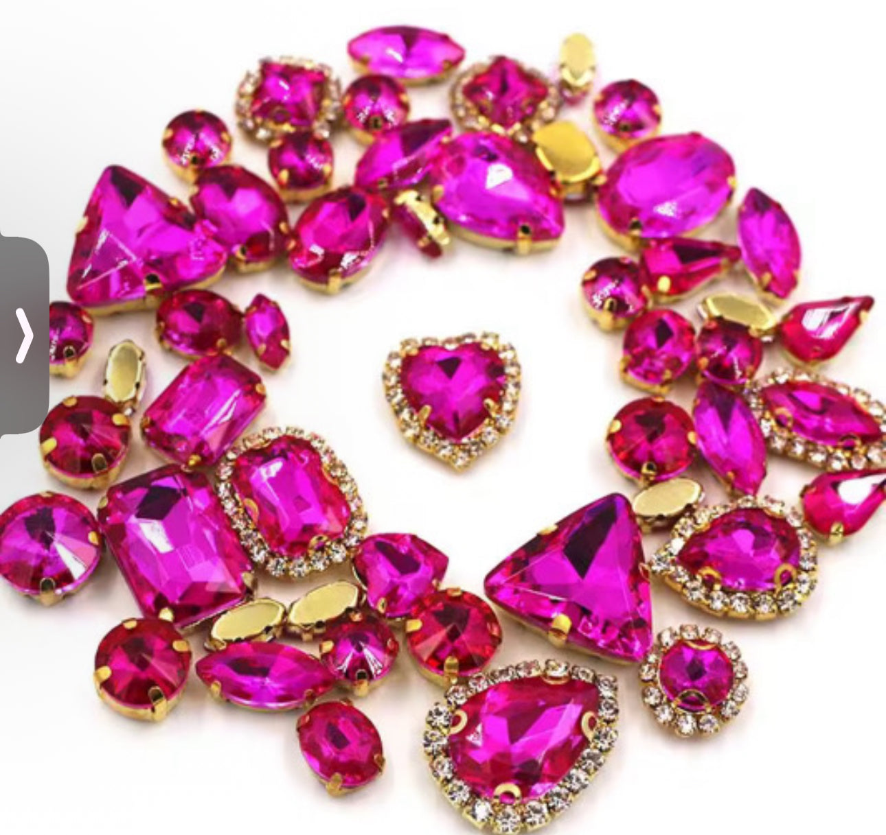 50 Pcs Mixed Shapes Sew on Rhinestones