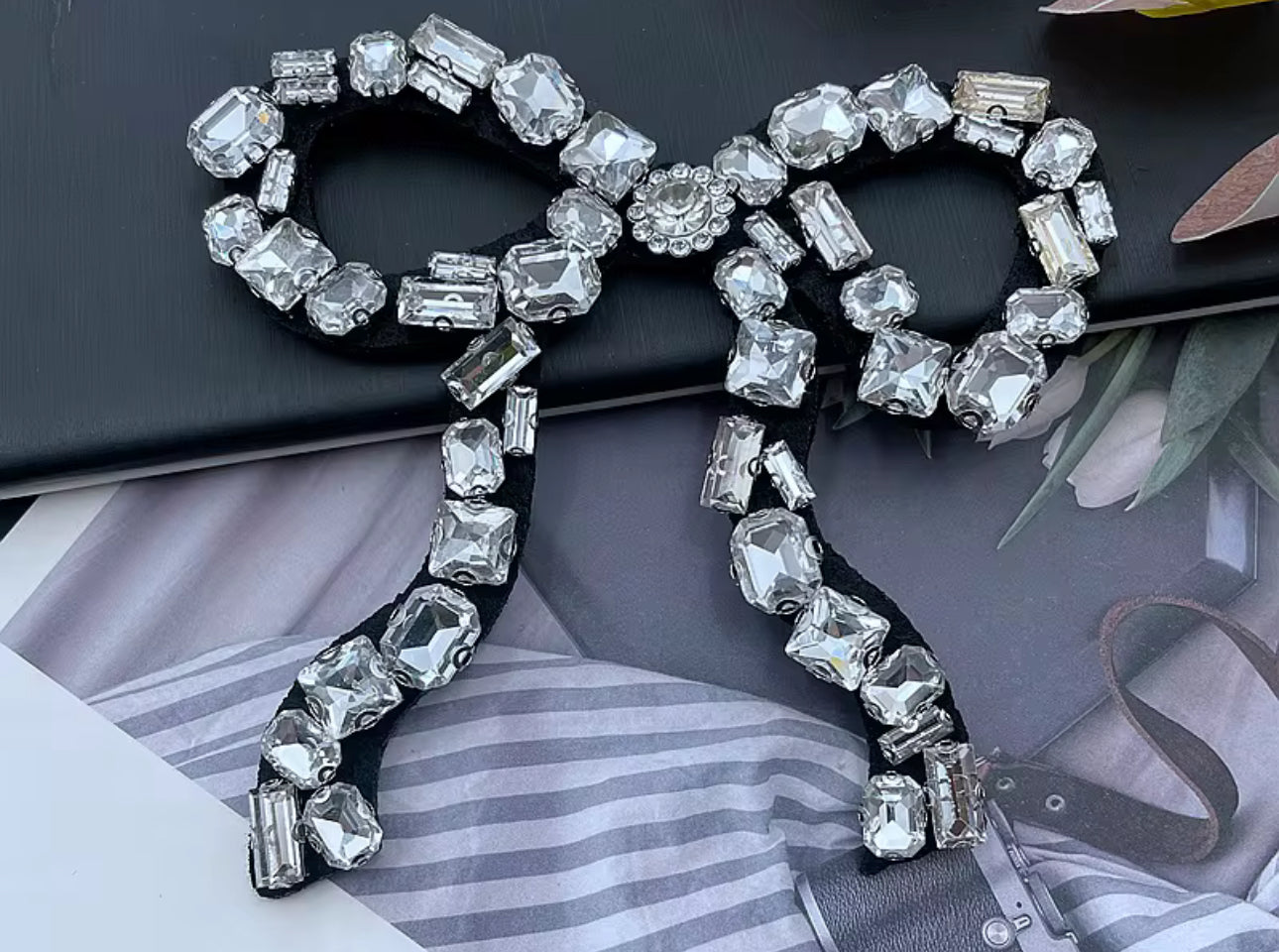 Rhinestone Bow Patch