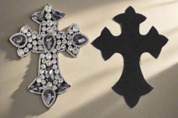 Crystal Rhinestones Cross Design Patches