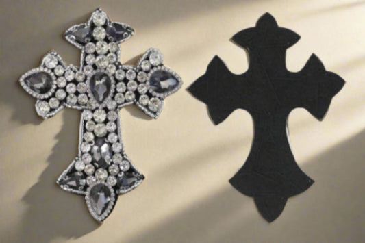Crystal Rhinestones Cross Design Patches
