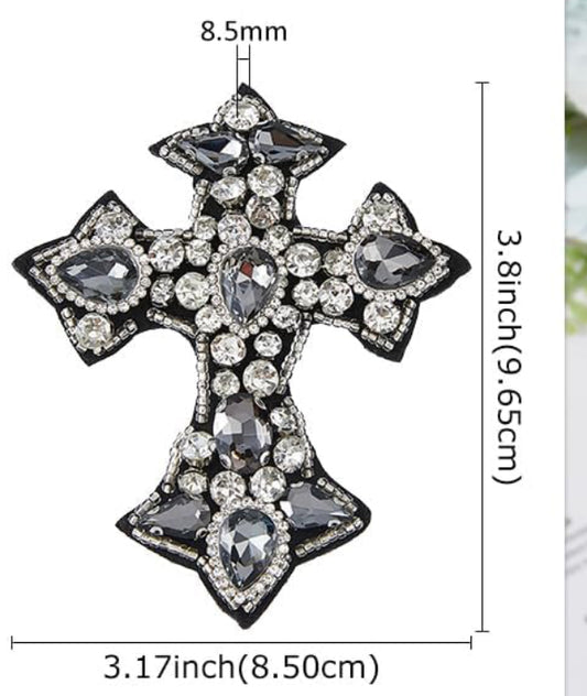 Crystal Rhinestones Cross Design Patches
