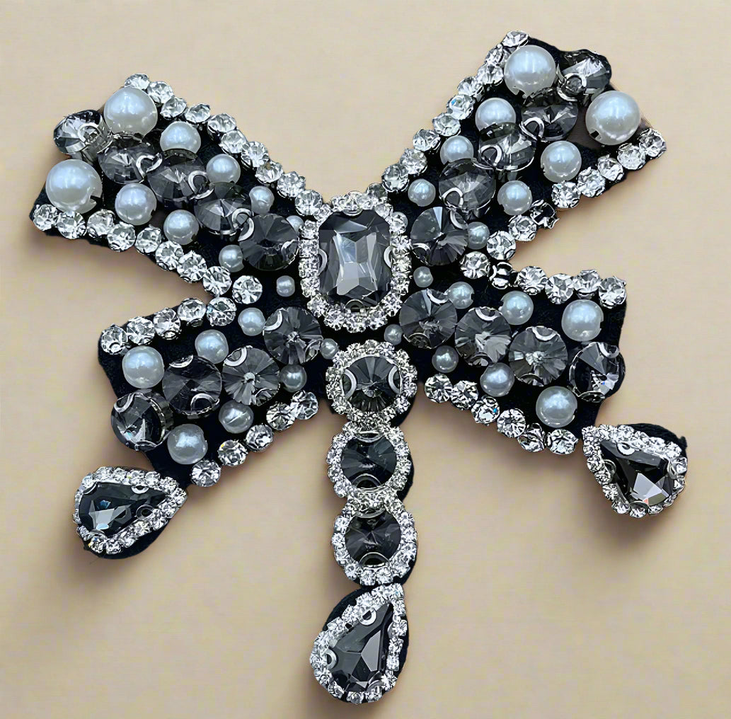 Rhinestone Bow Patch
