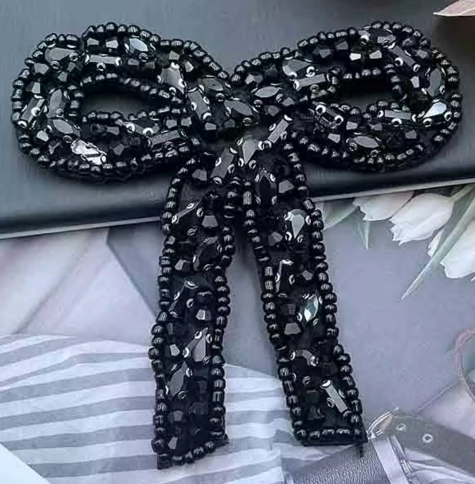 Rhinestone Bow Patch