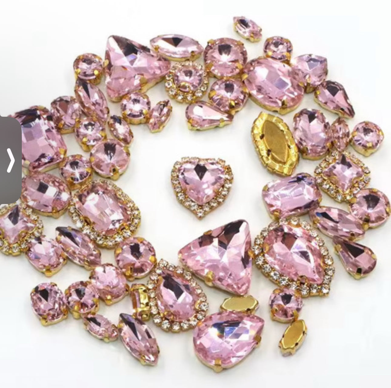 50 Pcs Mixed Shapes Sew on Rhinestones
